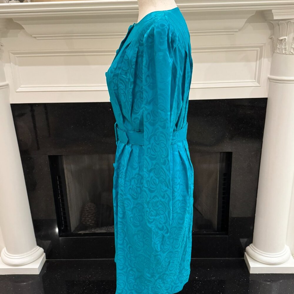 Vintage Papell Petites 100% Silk Dress β Size 6P - Picture 5 of 9